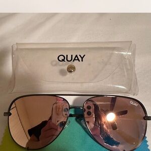 Quay Australia Pink Aviator Sunglasses